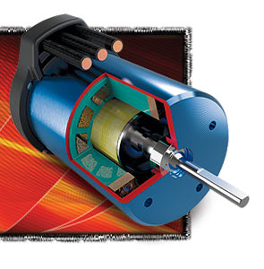Velineon 3500 Brushless Motor (#3351R) Cut-Away View (right)